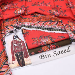 Bin Saeed Digital Printed Khaddar 3-Piece Un-Stiched