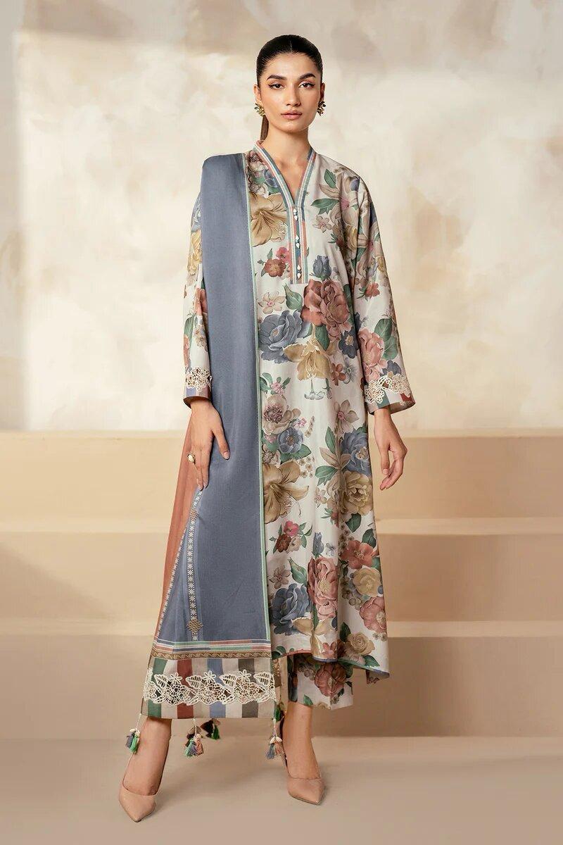 Baroque 3pcs Unstiched Digital Printed Lawn