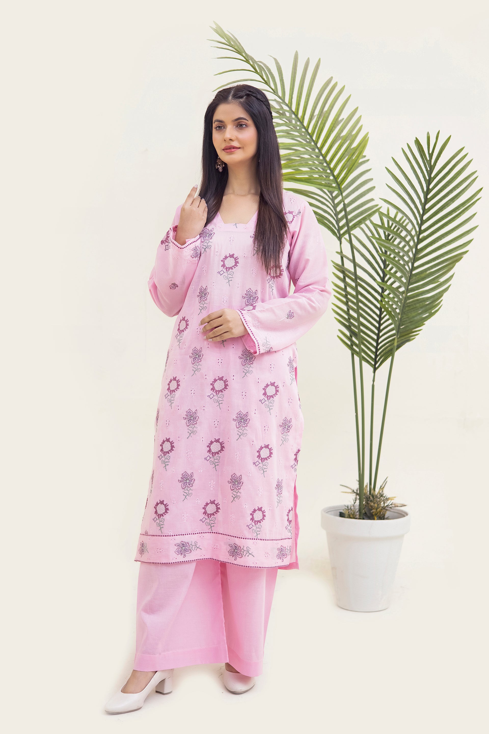 AURA - EMBROIDERED 2PC LAWN SUIT BY VELORA
