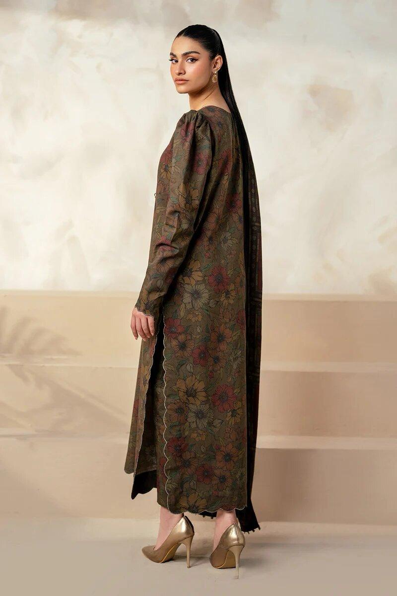 Baroque 3pcs Unstiched Digital Printed Lawn