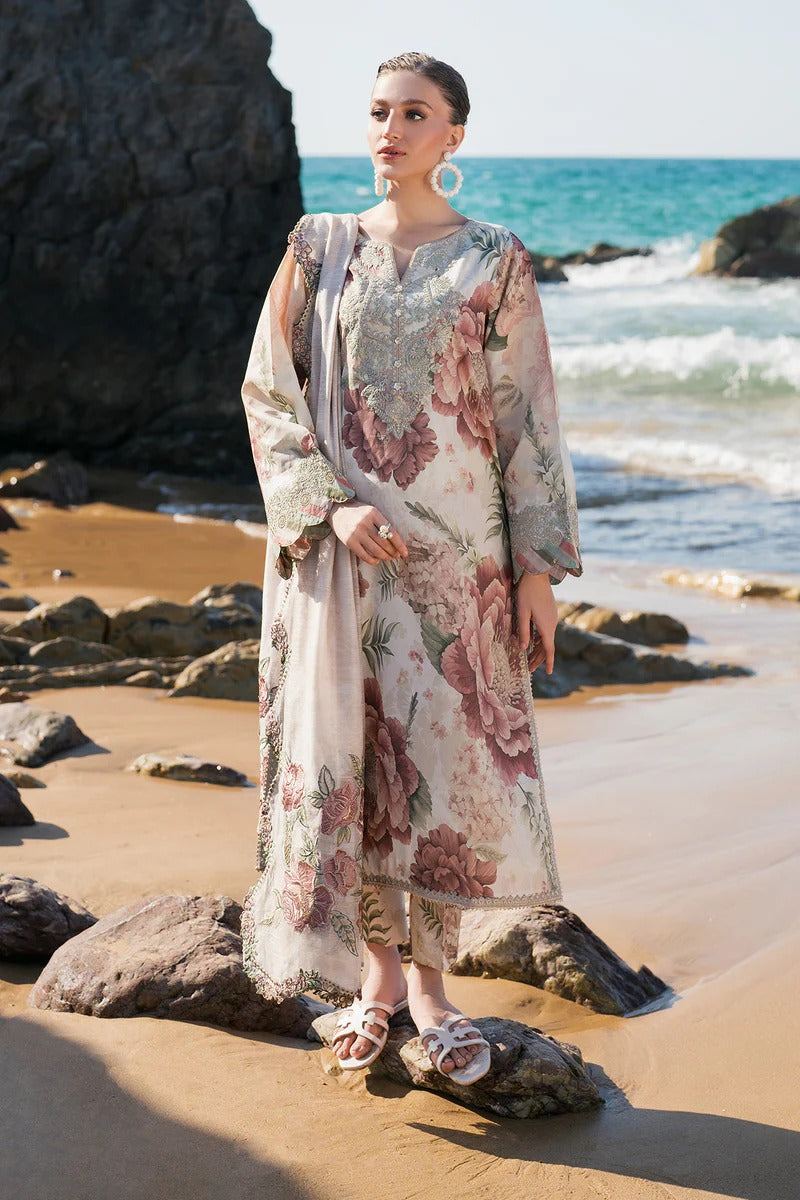 Baroque Lawn 3-Piece Unstiched With Embroidered Patches