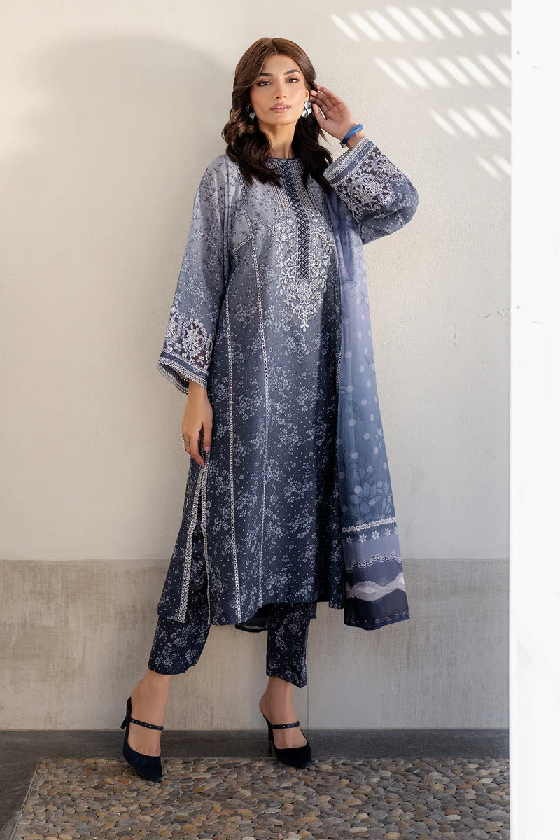 Baroque Lawn 3-Piece Unstiched With Embroidered Patches