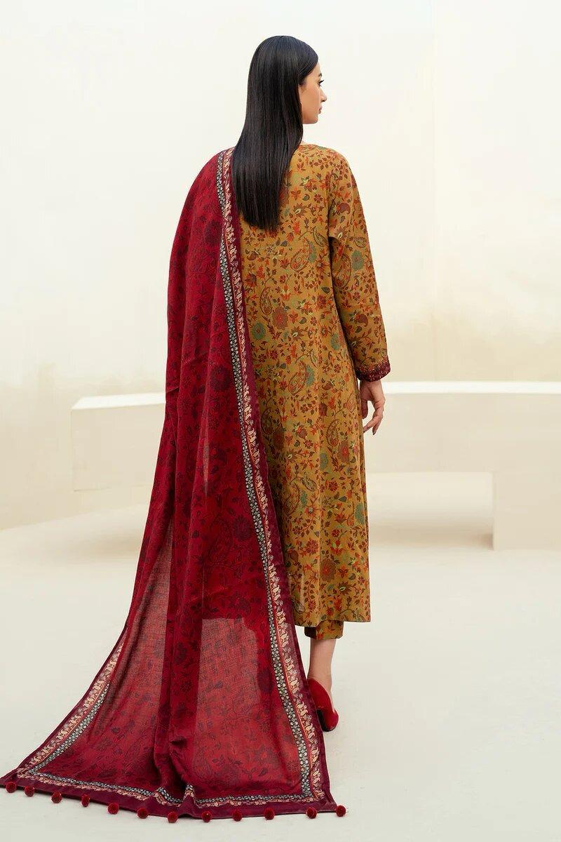 Baroque 3pcs Unstiched Digital Printed Lawn