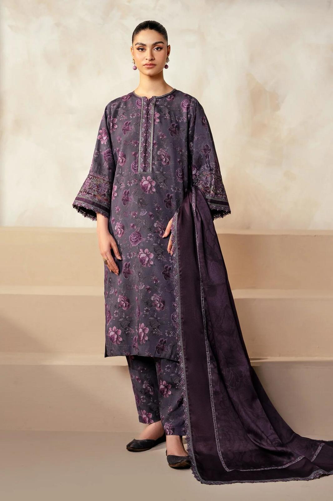 Baroque 3pcs Unstiched Digital Printed Lawn