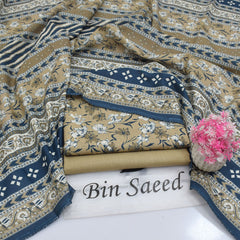 Bin Saeed Digital Printed Khaddar 3-Piece Un-Stiched