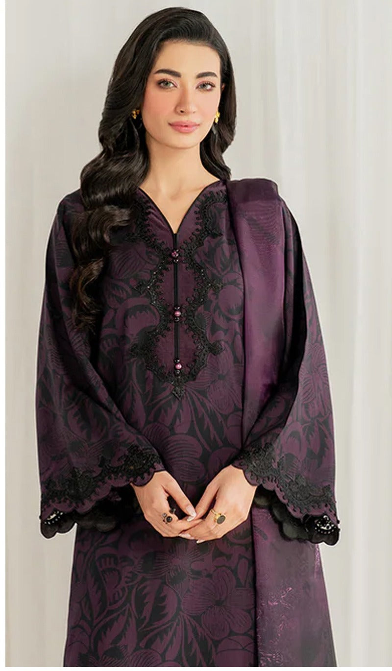 Baroque Lawn 3-Piece Unstiched With Embroidered Patches