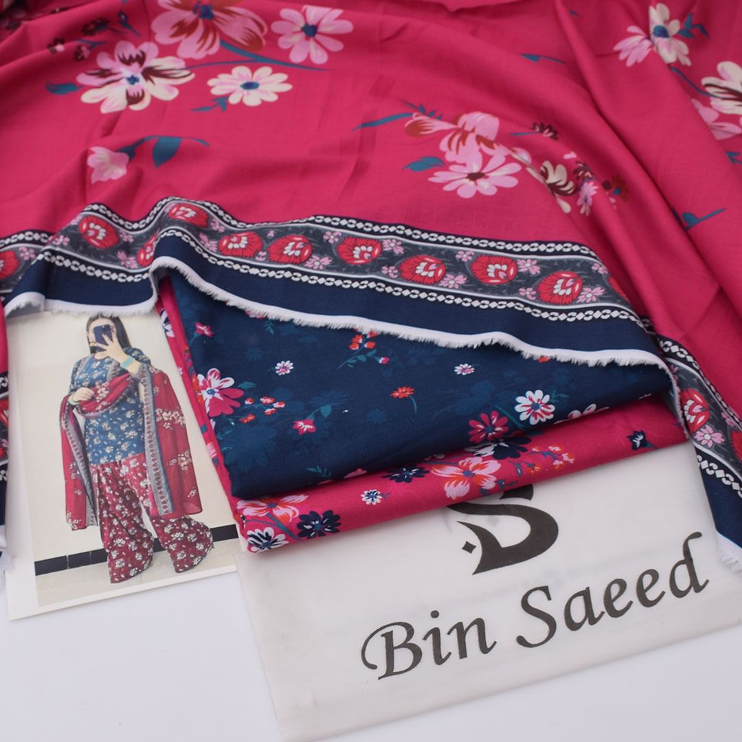 Bin Saeed Digital Printed Khaddar 3-Piece Un-Stiched