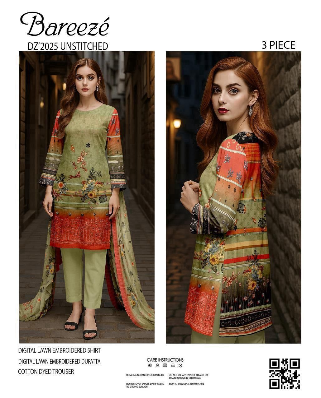 Bareeze Embroidered Lawn 3-Piece Unstiched