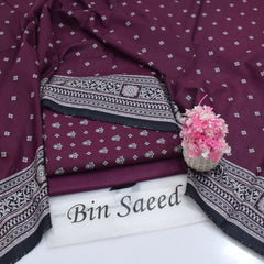 Bin Saeed Digital Printed Khaddar 3-Piece Un-Stiched