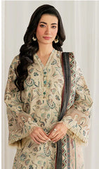 Baroque Lawn 3-Piece Unstiched With Embroidered Patches