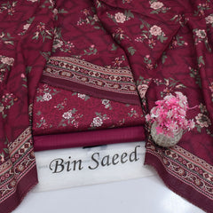Bin Saeed Digital Printed Khaddar 3-Piece Un-Stiched