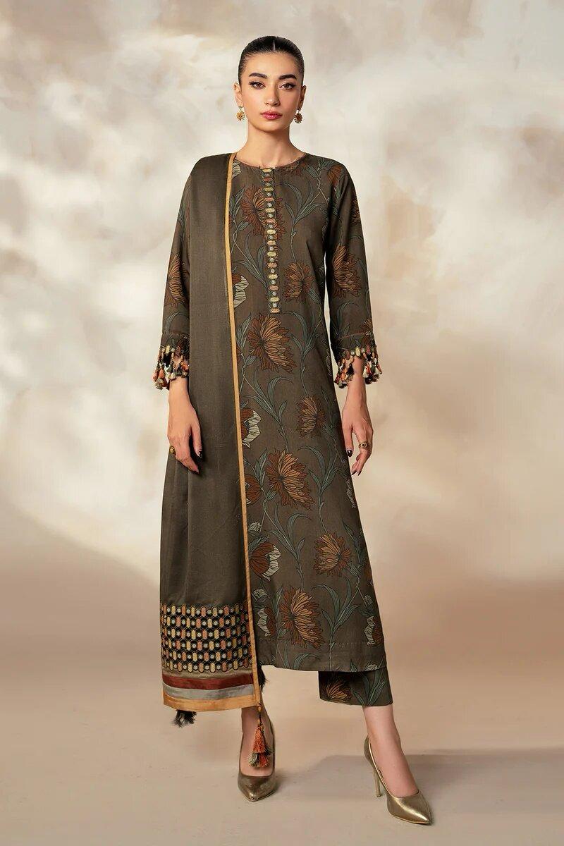 Baroque 3pcs Unstiched Digital Printed Lawn