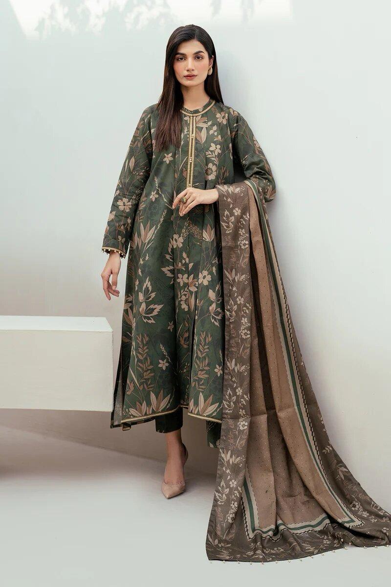 Baroque 3pcs Unstiched Digital Printed Lawn