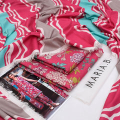 Maria B Digital Printed Karandi 3-Piece Un-Stiched