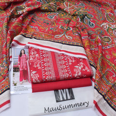 Mausummery Digital Printed Khaddar 3-Piece Un-Stiched