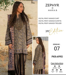 Maria B Digital Printed Karandi 3-Piece Un-Stiched