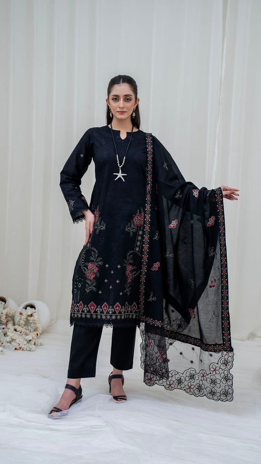 Nazakat Embroidered 3-Piece Un-Stiched Suit