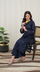 2PC LAWN EMBROIDERED UNSTICH SUIT BY ALIZEH - A-BLUE2