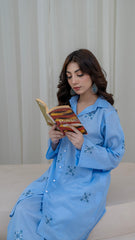 2PC LAWN EMBROIDERED UNSTICH SUIT BY ALIZEH - A-BLUE3
