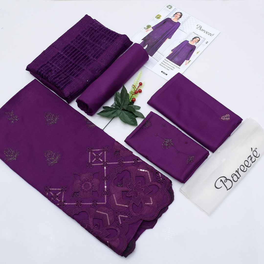 Bareeze Heavy Embroidered Dhanak 3-Piece Un-Stiched