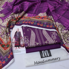 Mausummery Digital Printed Khaddar 3-Piece Un-Stiched