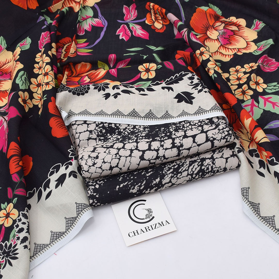 Charizma Digital Printed Khaddar 3-Piece Un-Stiched