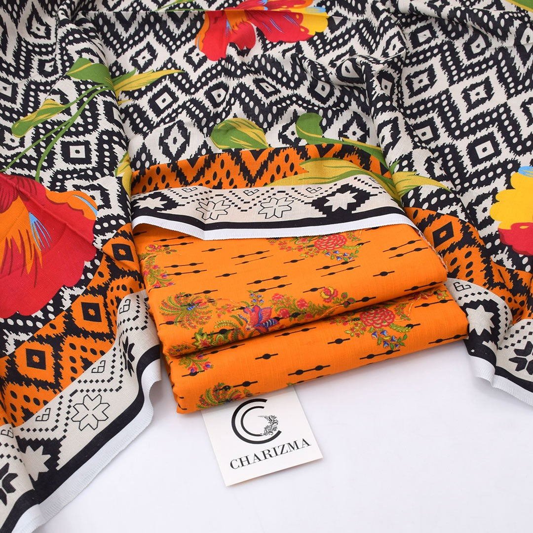 Charizma Digital Printed Khaddar 3-Piece Un-Stiched