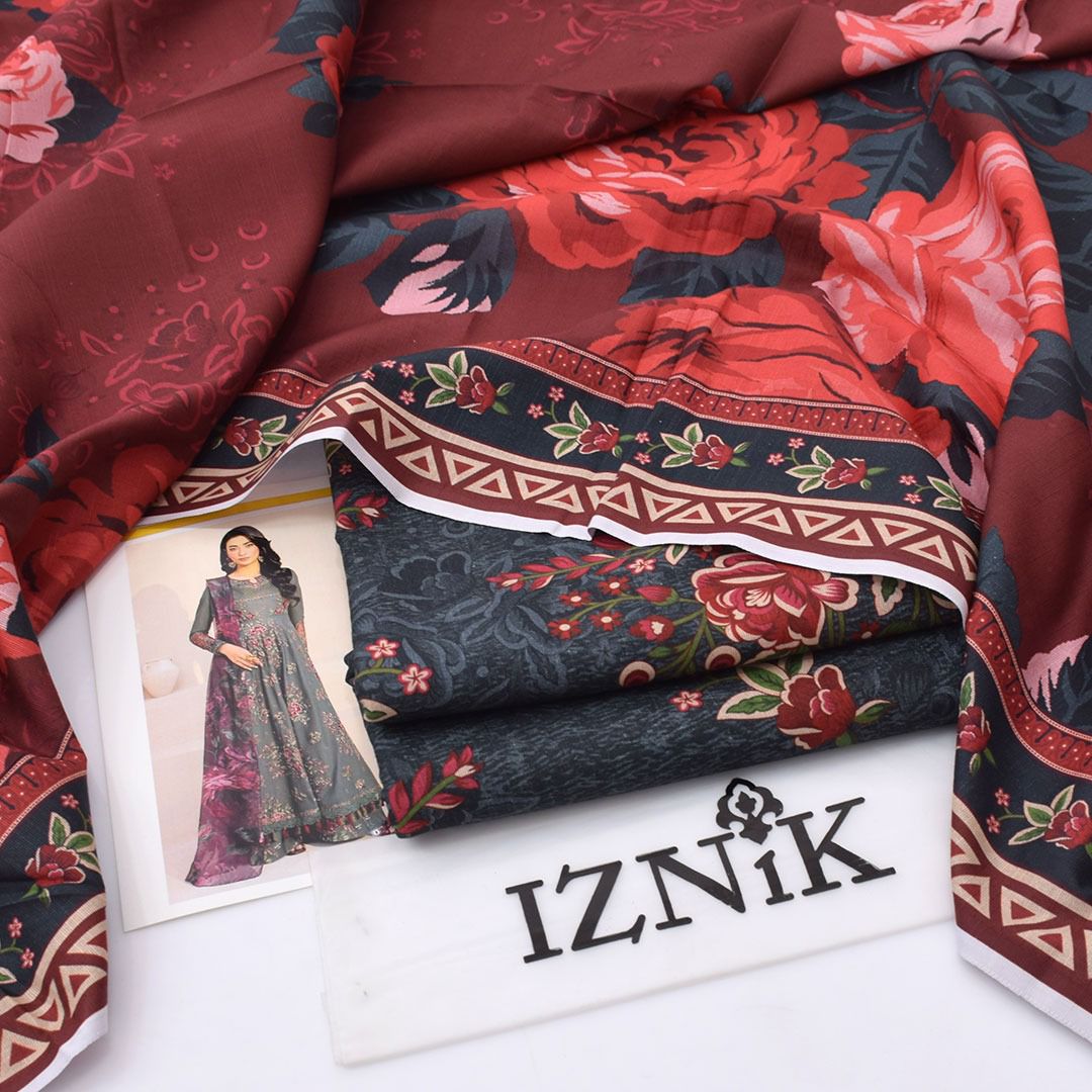 Iznik Digital Printed Khaddar 3-Piece Un-Stiched