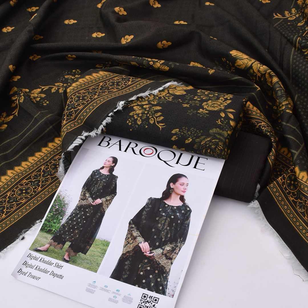 Baroque Digital Printed Khaddar 3-Piece Un-Stiched