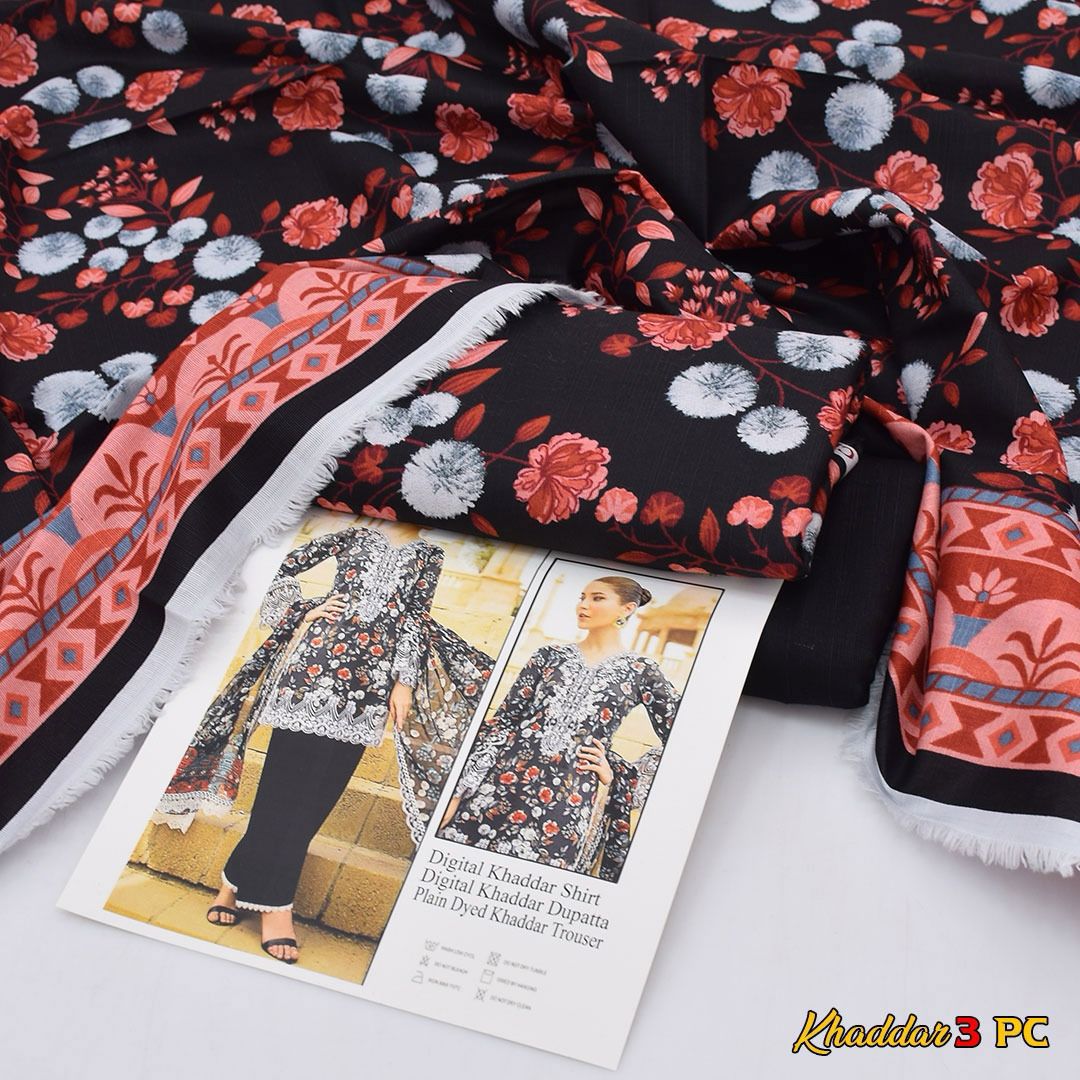 Zainab chottani Digital Printed Khaddar 3-Piece Un-Stiched