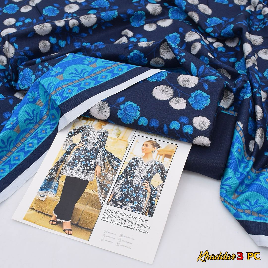 Zainab chottani Digital Printed Khaddar 3-Piece Un-Stiched