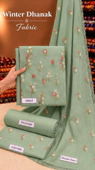 Indian Booti Dhanak Embroidered 3-Piece Un-Stiched (Pista Green)