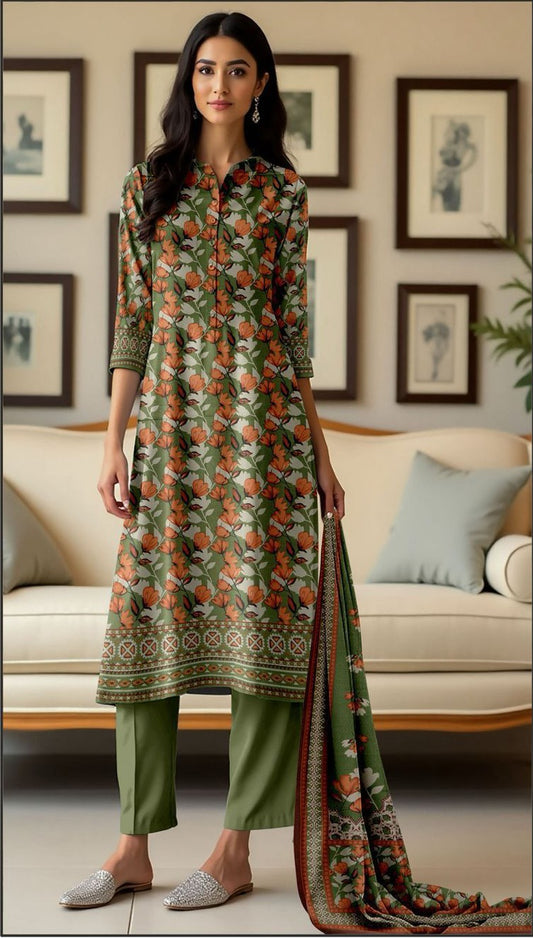 Sapphire Digital Printed Dhanak 3-Piece Un-Stiched