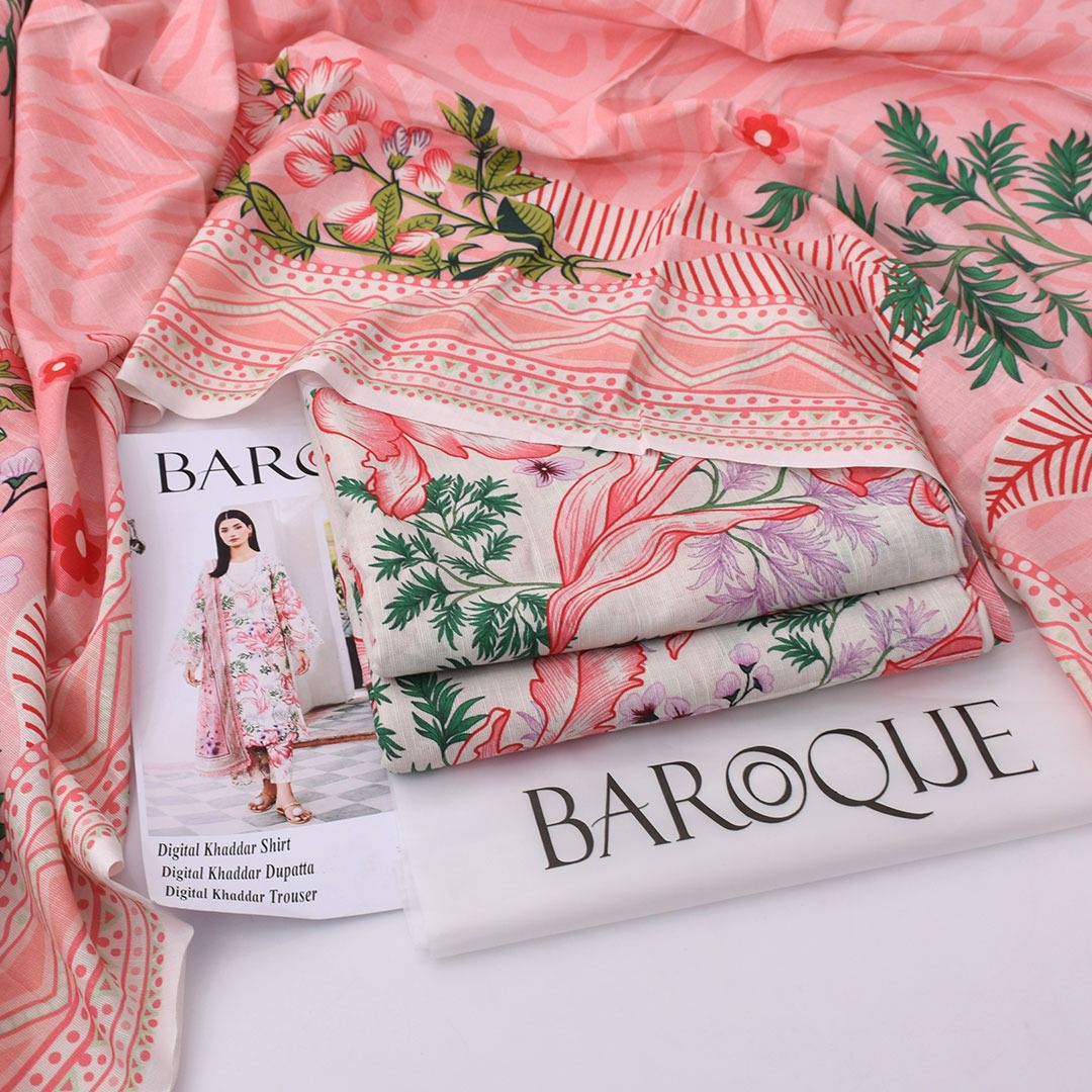 Baroque Digital Printed Khaddar 3-Piece Un-Stiched