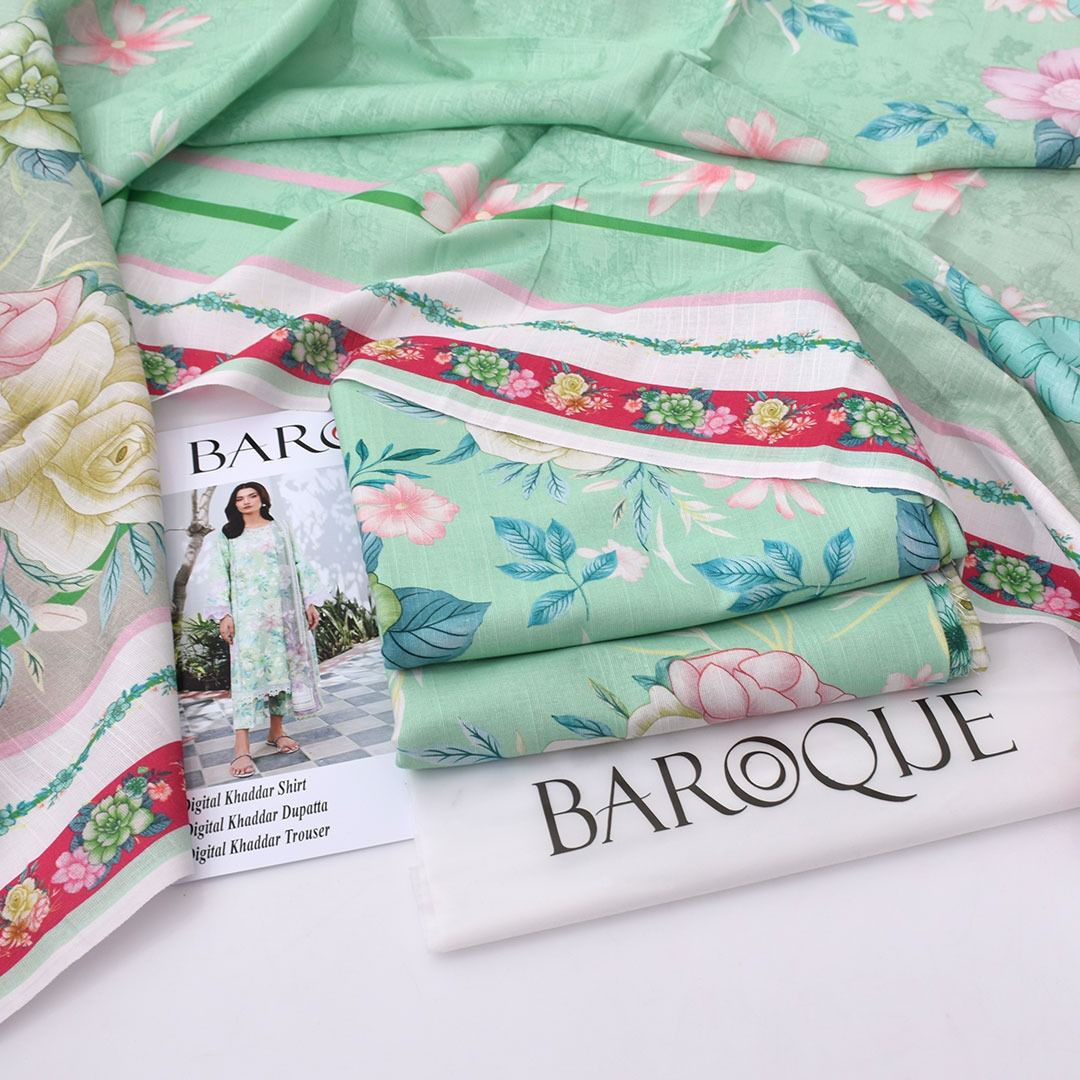 Baroque Digital Printed Khaddar 3-Piece Un-Stiched