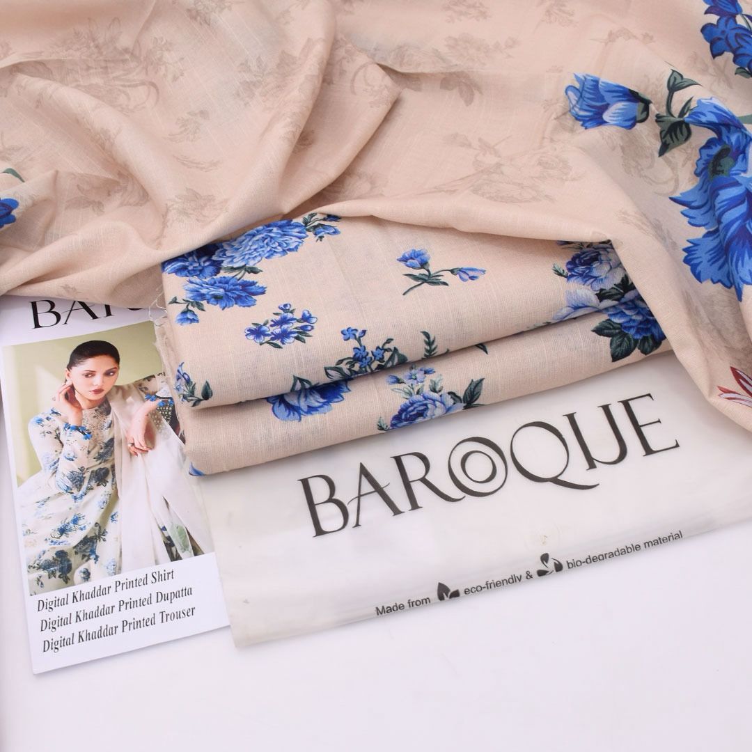 Baroque Digital Printed Khaddar 3-Piece Un-Stiched