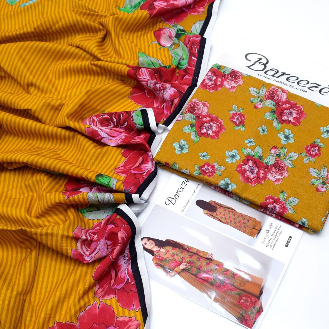 Bareeze Digital Printed Khaddar 3-Piece Un-Stiched
