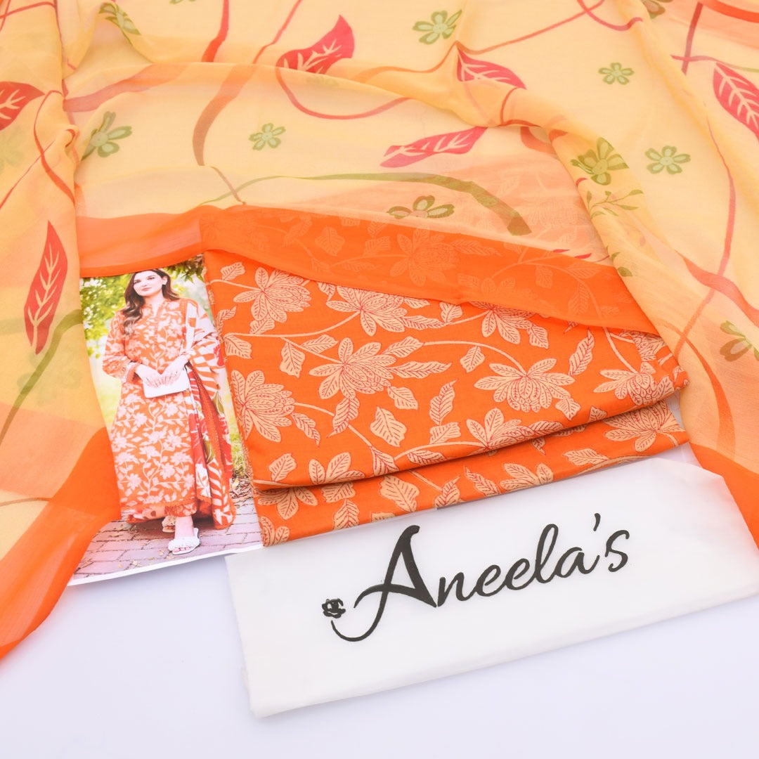 Aneela's Digital Lawn 3-Piece Un-Stiched