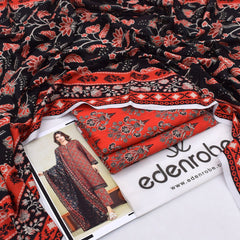 Edenrobe Digital Lawn 3-Piece Un-Stiched