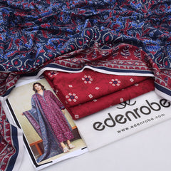 Edenrobe Digital Lawn 3-Piece Un-Stiched