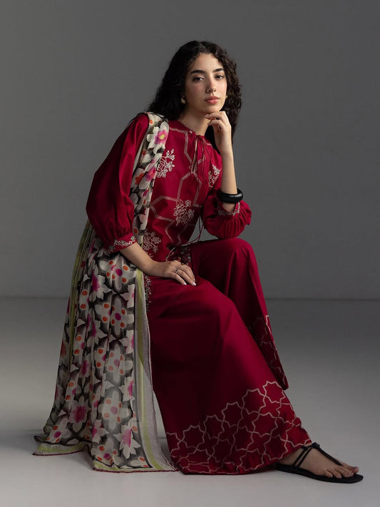 Coco by Zara Shahjahan Dhanak Embroidered 3-Piece Un-Stiched