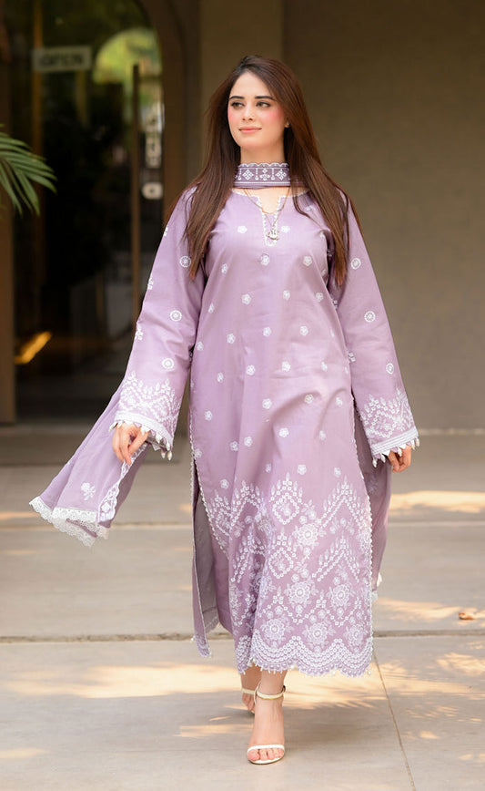 Libaas Dhanak Embroidered 3-Piece Un-Stiched