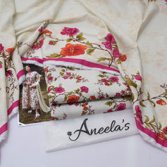 Aneela'S Digital Printed Khaddar 3-Piece Un-Stiched