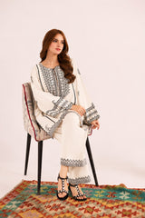 Silayi Pret Dhanak Embroidered 3-Piece Un-Stiched