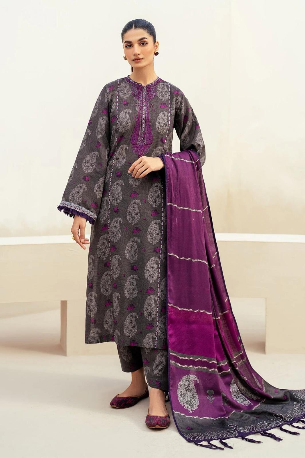 Baroque 3pcs Unstiched Digital Printed Lawn