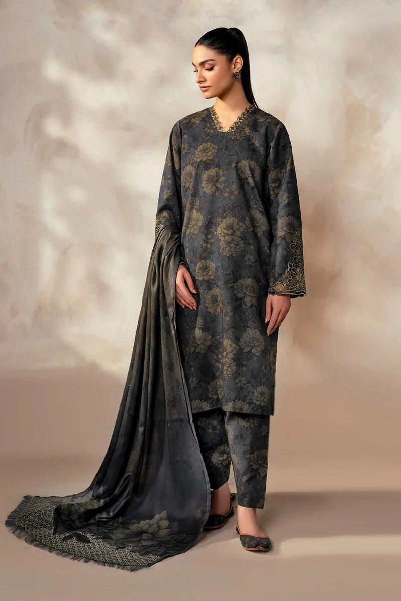 Baroque 3pcs Unstiched Digital Printed Lawn