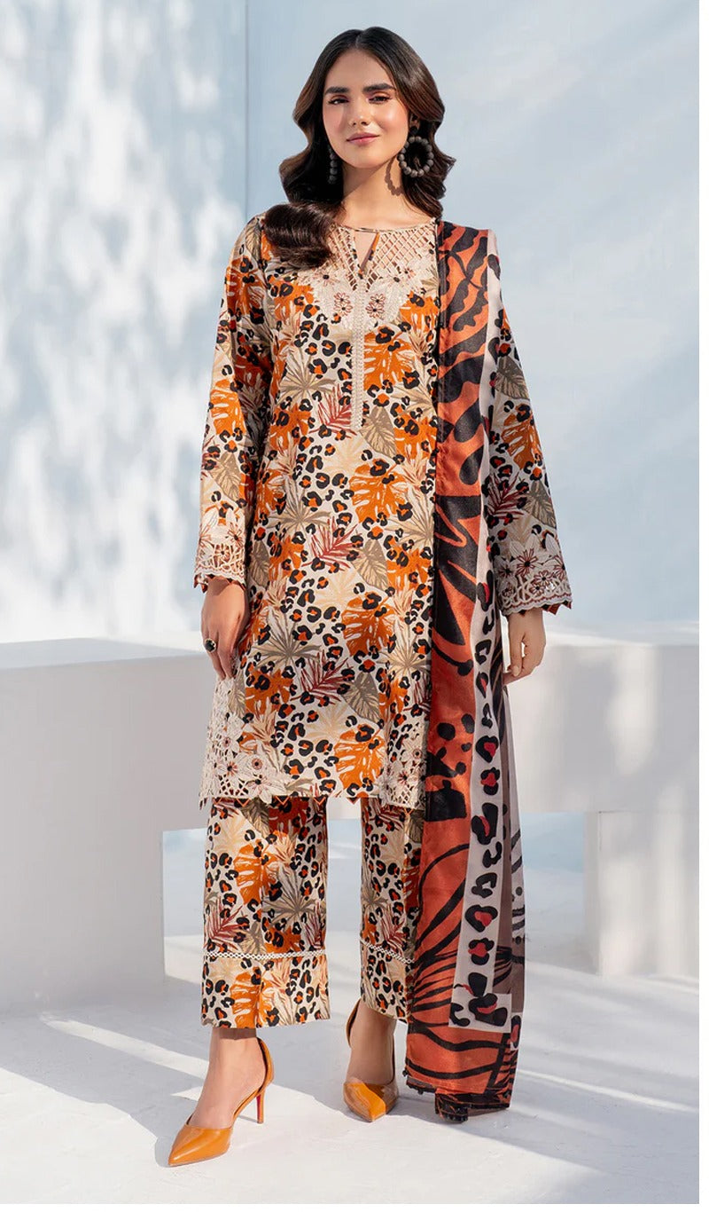 Baroque Lawn 3-Piece Unstiched With Embroidered Patches
