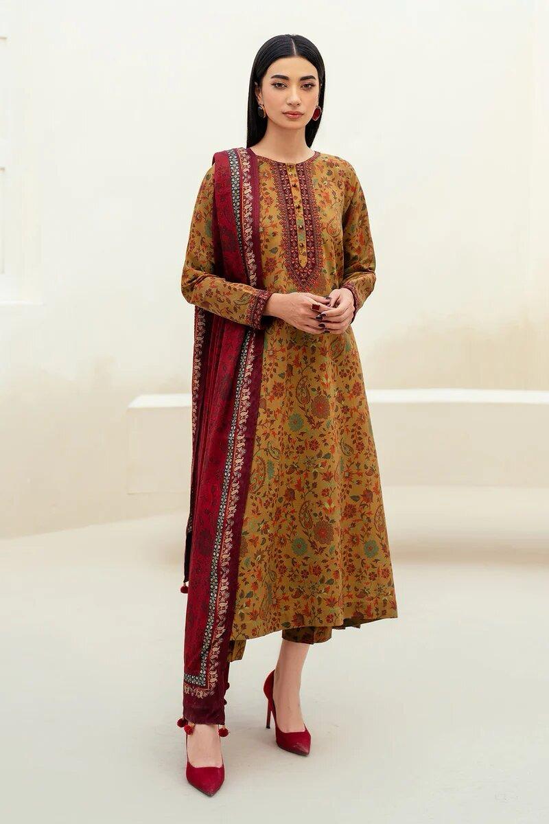 Baroque 3pcs Unstiched Digital Printed Lawn
