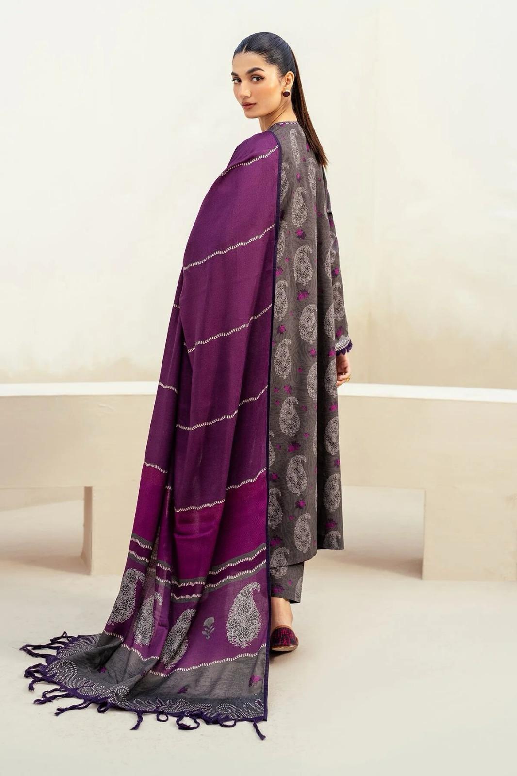 Baroque 3pcs Unstiched Digital Printed Lawn