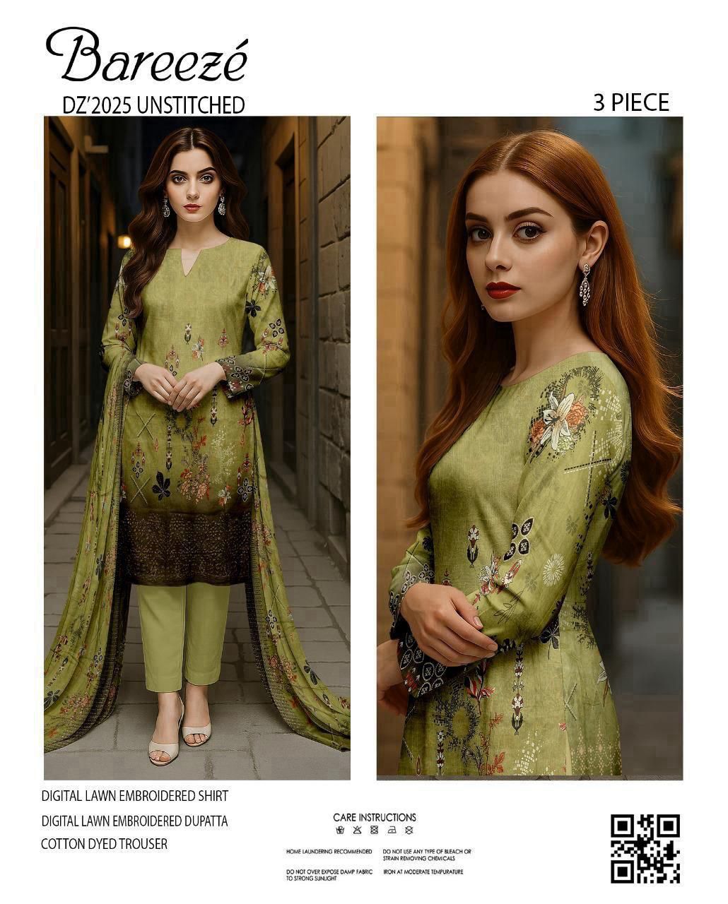 Bareeze Embroidered Lawn 3-Piece Unstiched